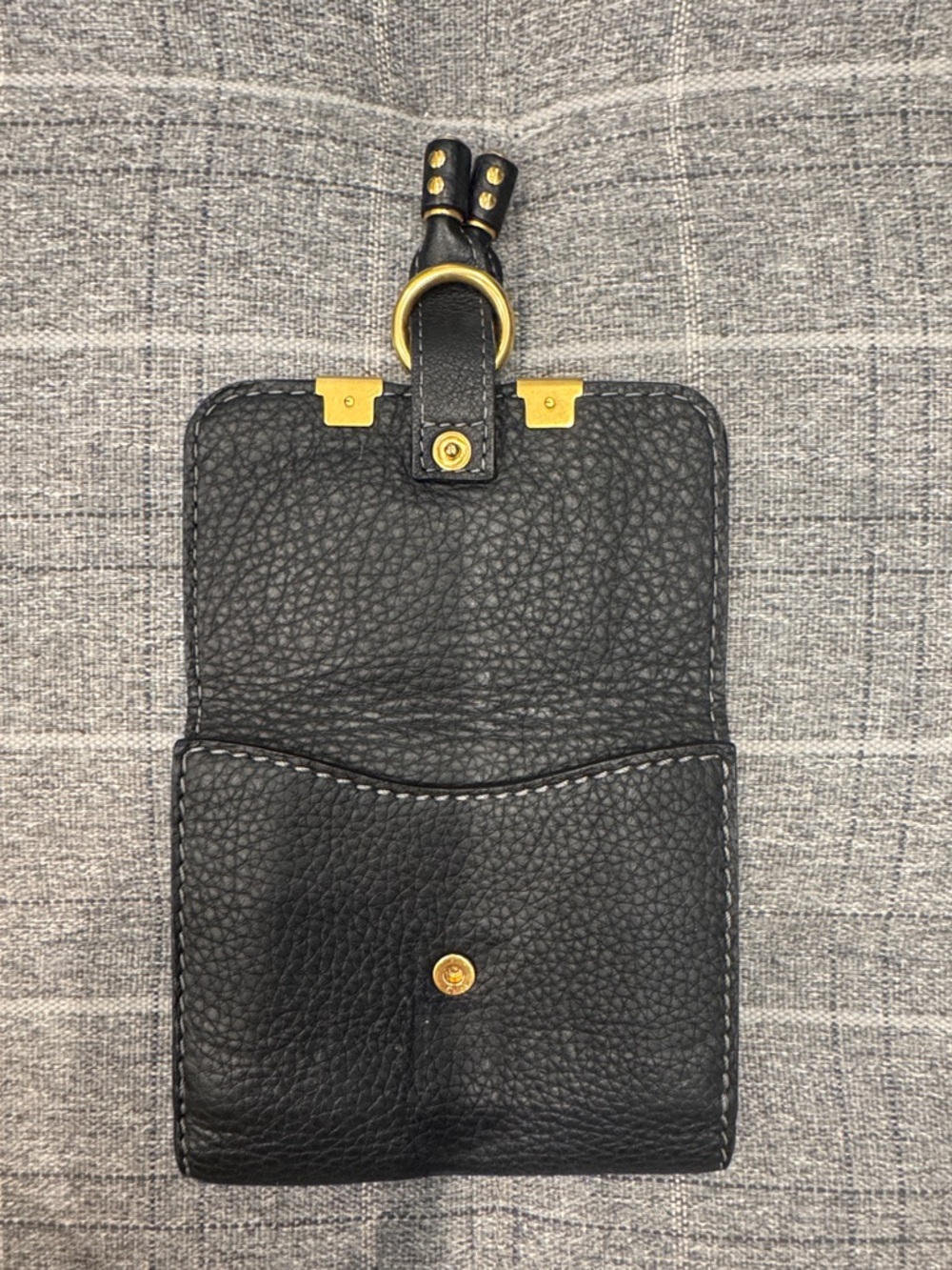 Chloe Black Leather Compact Wallet with Gold Hardware - Picture 5 of 5